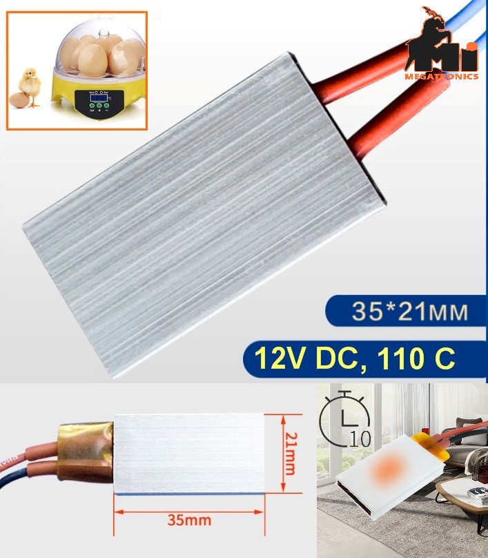 Ceramic 12V PTC 110c Heating Element heater Thermostat Insulated Thermistor  Air