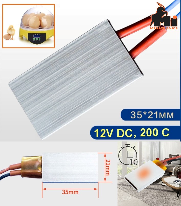 Ceramic 12V PTC 200c Heating Element heater Thermostat insulated