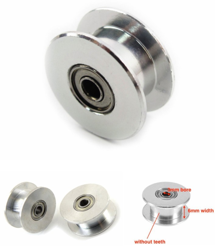 3mm GT2 Idler Pulley Teethless 6mm belt Bearing 3D printer CNC