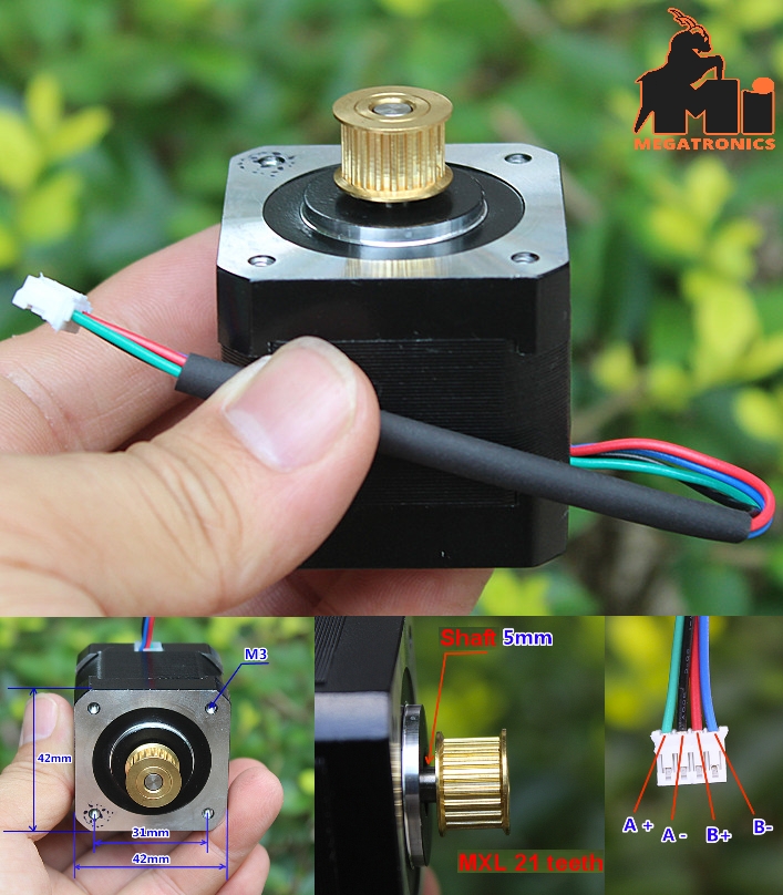 42 stepper motor 1.8 degree 2 phase 4 wire stepper motor
