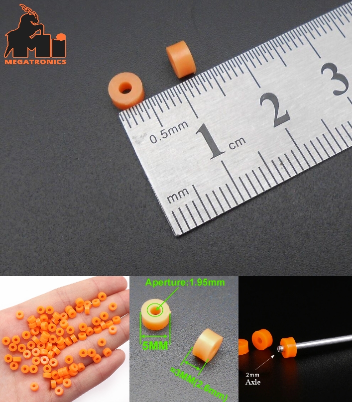 2A flexible soft bushing 2mm 1.95mm plastic shaft seal axle washer Spindle Sleeve