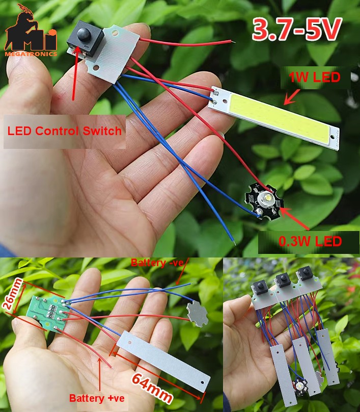 Dual LED Light Panel Flashlight DIY Accessories 3.7V 5V