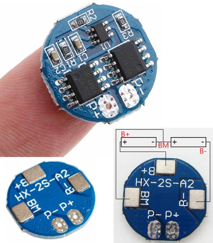 2S BMS 7.4V 5A 18650 battery Charging Protection
