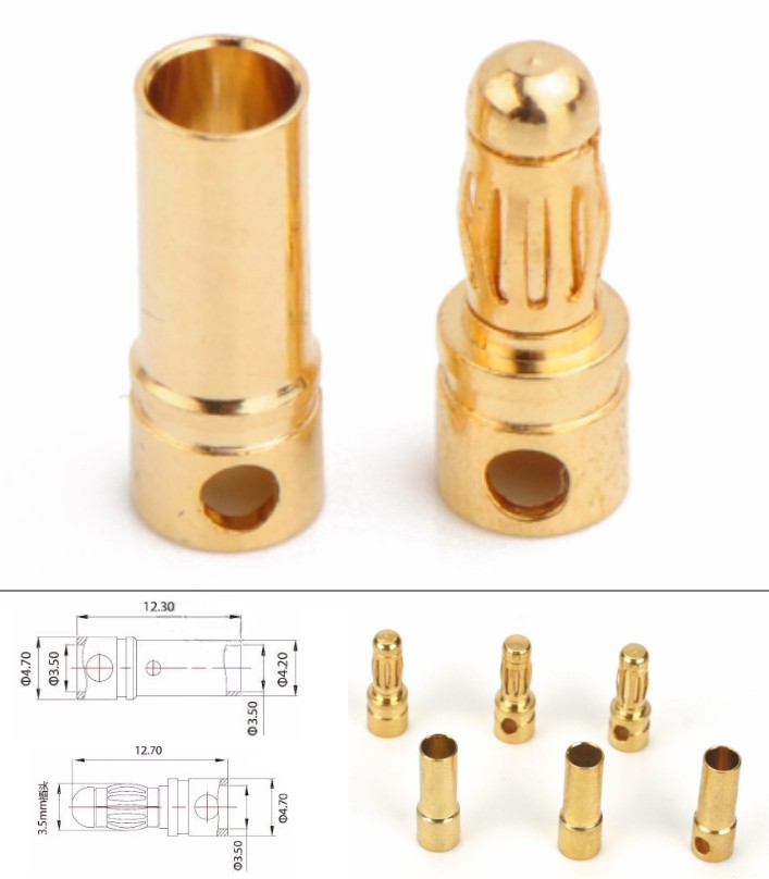 3.5mm gold bullet ESC battery connector plug ESC connector