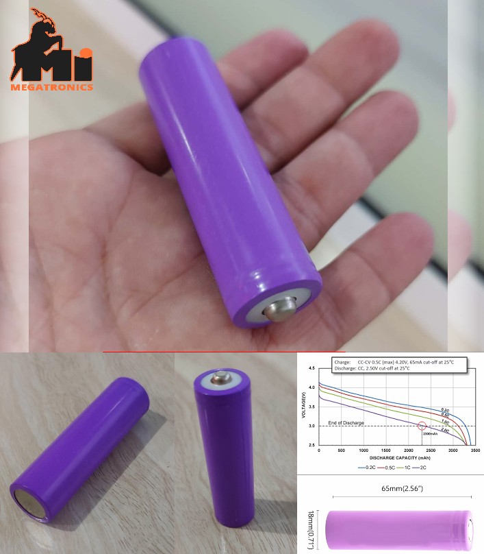 18650 2000mah 3.7V Li-Ion Rechargeable Battery cell 4.2V Fan hair trimmer arduin