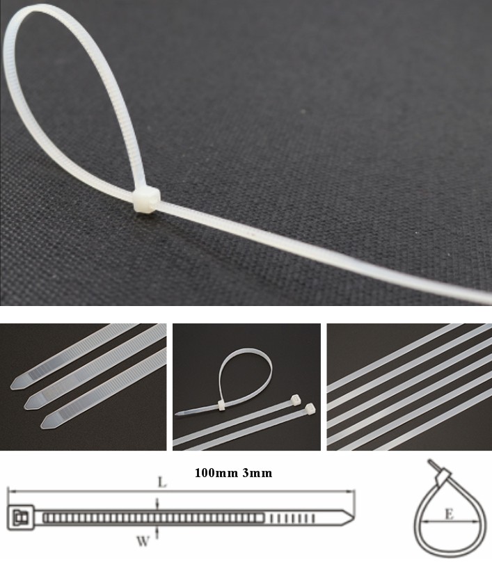 100mm cable tie label white self lock nylon zip tie