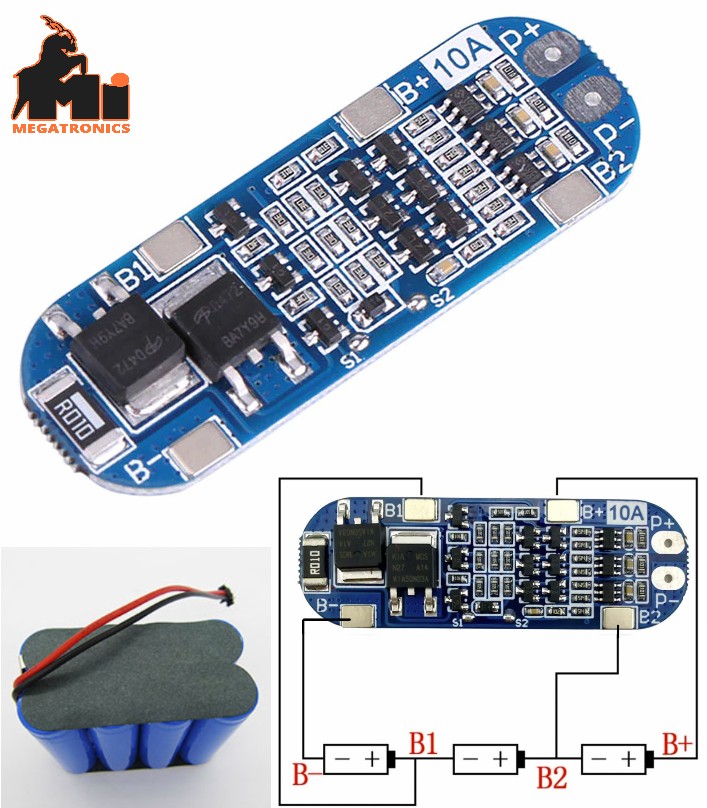 3S 10A 18650 Li-ion Battery Protection BMS Board balance charging board