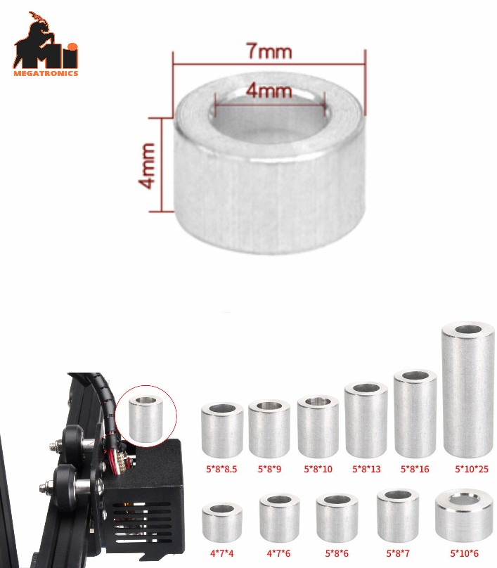 m4m5CR10 4x7x6 Pulley isolation column blocking bush ring aluminum column bearin