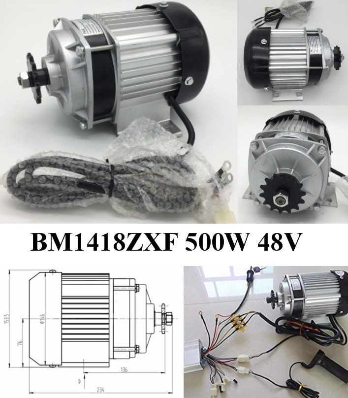 BM1418ZXF 500W 48V brushless DC Motor Bike Tricycle Ebike BLDC