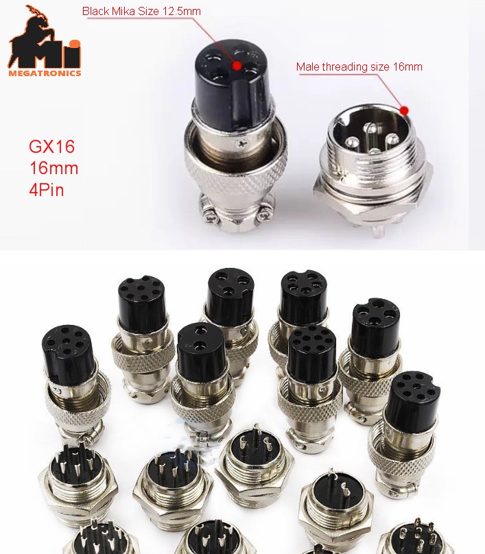 GX-16 16mm 4Pin MRS Round Shell aviation plug Connectors Male-Female