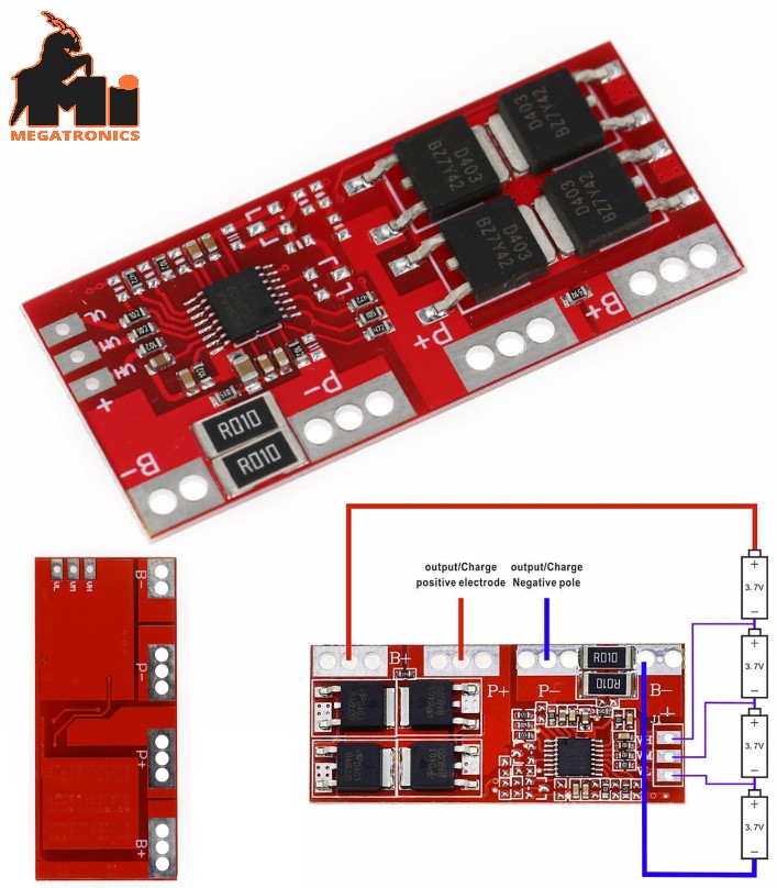 4S BMS lithium battery protection board 30A high current four strings 14.8V 16.8