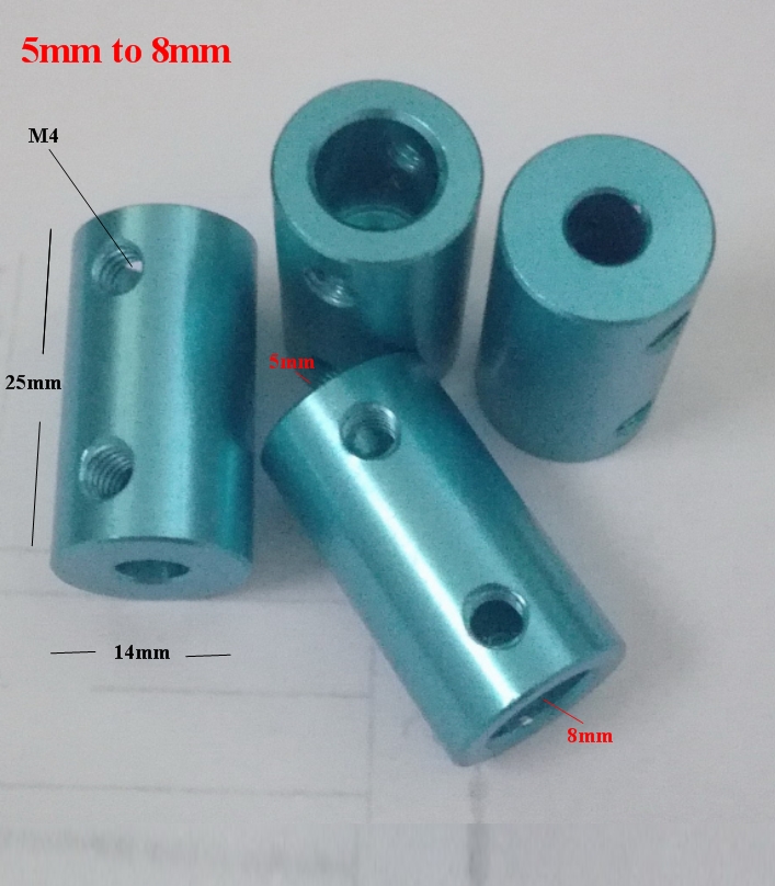 aluminum coupling 5mm to 8mm coupler shaft rod blue CNC 3D printer motor coupling