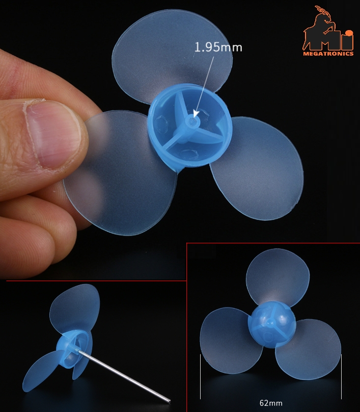 623Y2A soft blue 62mm toy fan blade propeller three-blade propeller fan blade te