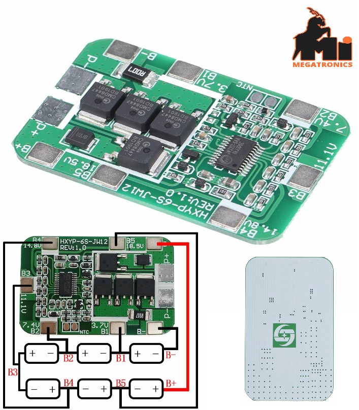 6S 14A 22.2V 18650 Battery Protection Board BMS Battery Cell Charger Protection 