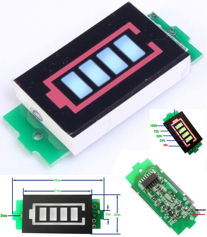battery voltage indicator display 5V-7V volt meter voltage meter
