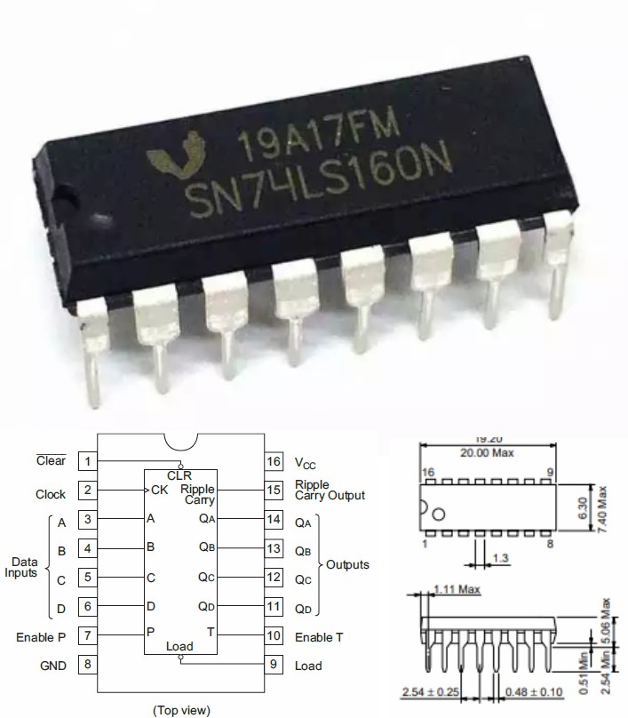 74LS160 74160 4-Bit Synchronous Decade Counter