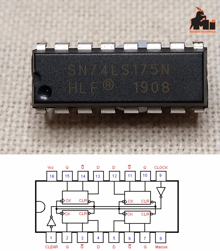 SN74LS175 74175 Quadruple quad D-Type Flip-Flops 16-pin DIP logic gates