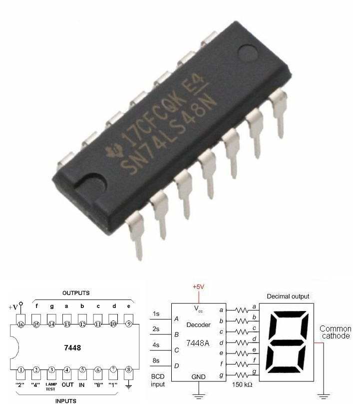 74LS48 BCD to 7-Segment 7448 74LS48 BCD to 7-Segment ADecoderA 7448