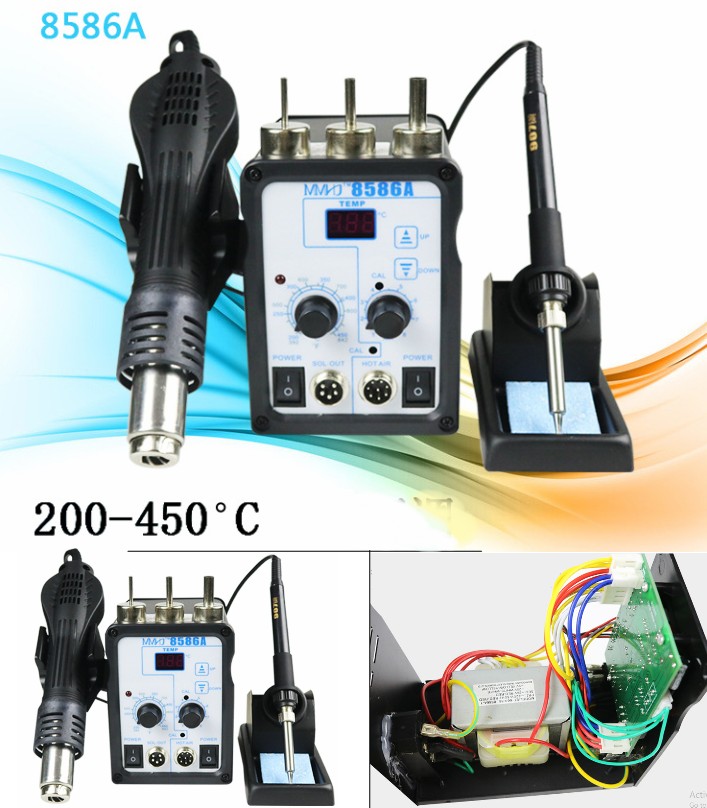 8586A Digital hot air gun soldering desoldering station soldering iron heatgun