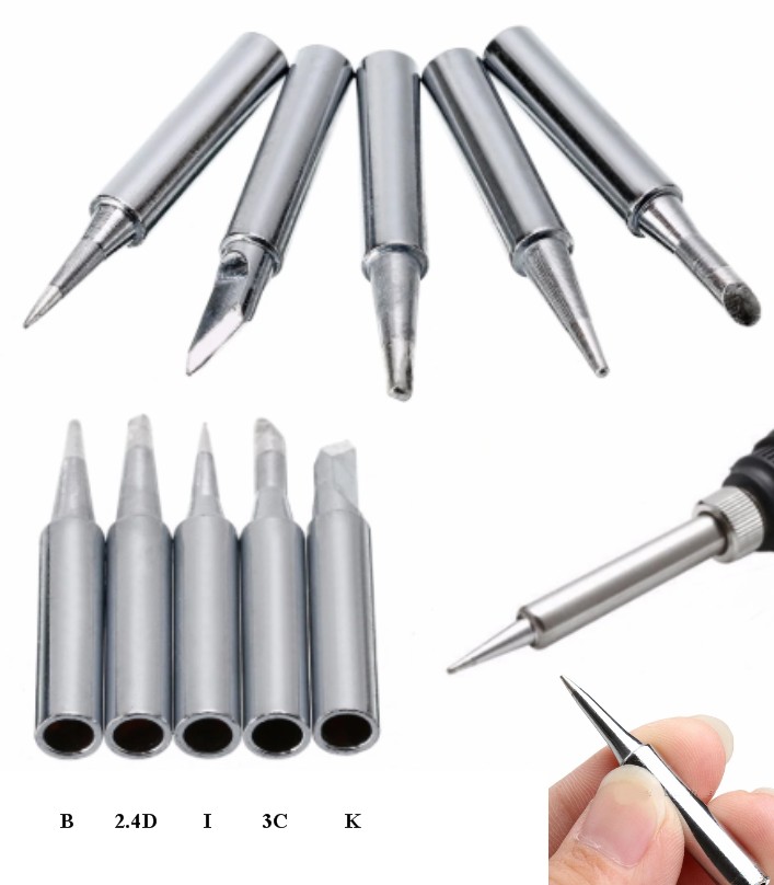 5pcs set Silver 936 Lead-Free Soldering Iron Tip