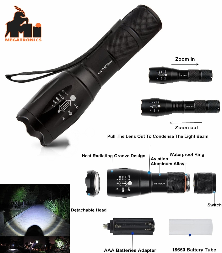 A100 High Power XM-L T6 Led Flashlight Light Torch