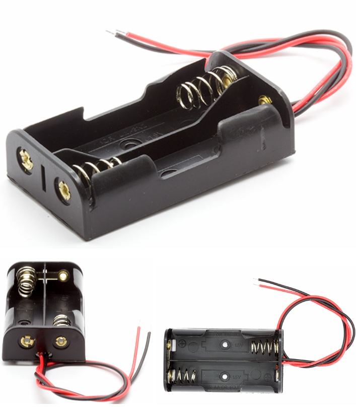 Battery cell Holder - 2xAAA Square case housing