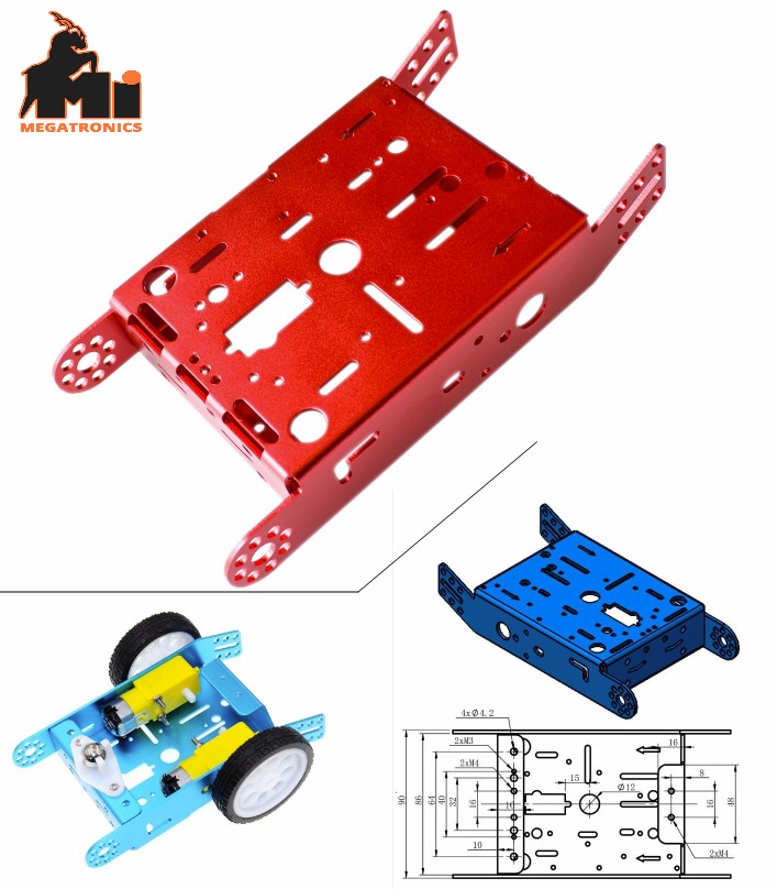 HQ 2WD Robot Smart Car Robotics Aluminum Chassis A30 only frame