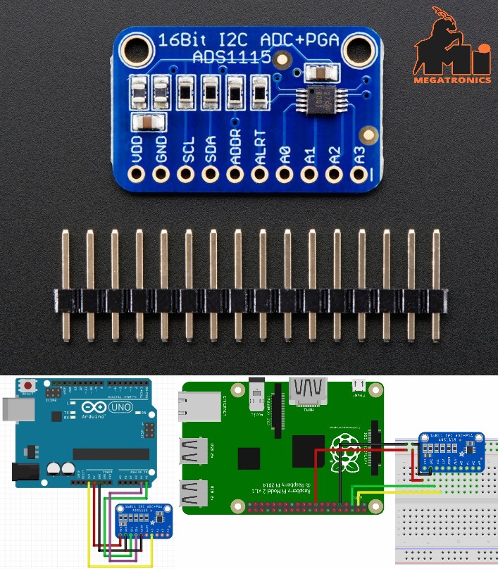 ADS1115 16-Bit ADC 4 Channel with Programmable Gain Amplifier