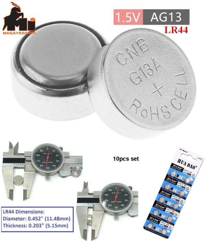 10pcs AG13 LR44 battery 1.5V watch cell A76 L1154 357A