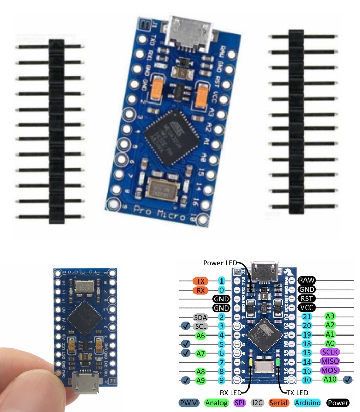 Arduino Pro Micro 5V 16Mhz ATmega32U4 dev board