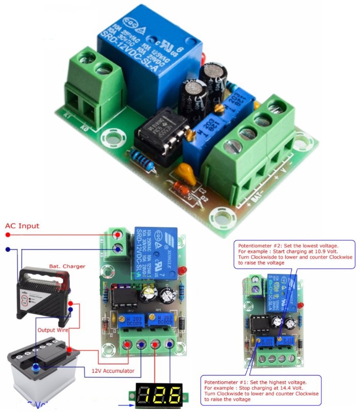 XH-M601 12V Smart Battery Charging Control Board battery cut off