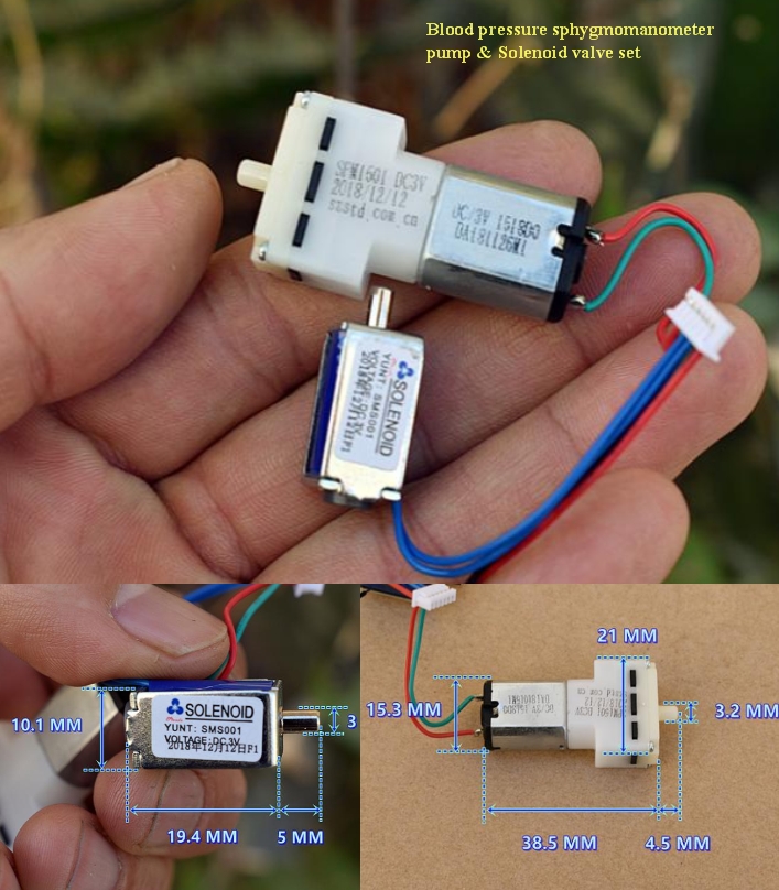 Mini 030 air pump with solenoid valve set 3V DC wrist sphygmomanometer accessori
