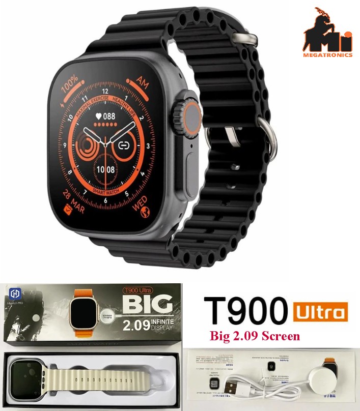 Black T900 Ultra Smartwatch 2.09 Inch Big Display Bluetooth Series 8 49mm sports