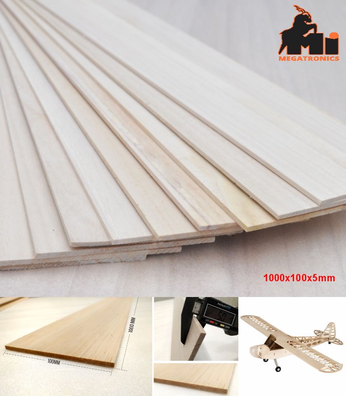 1000x100x5mm Balsa Wood Sheet Block for aircraft DIY modeling