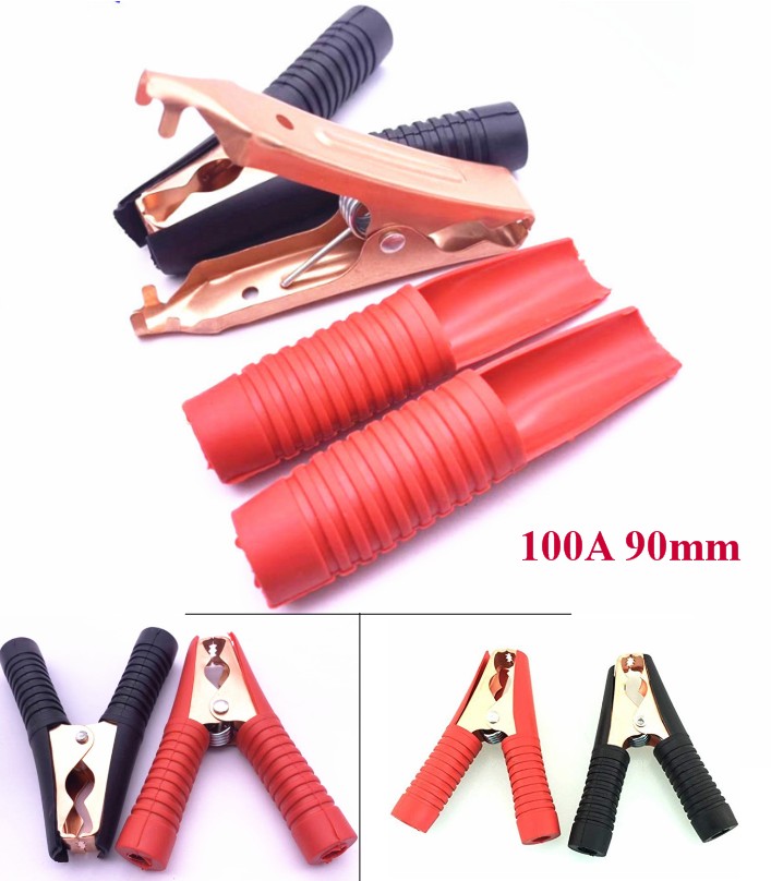 100A 90mm Battery Test Alligator Clip Crocodile Car Vehicle Clamp