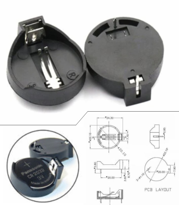 CR2032 CR2025 Button coin cell Battery Holder Box