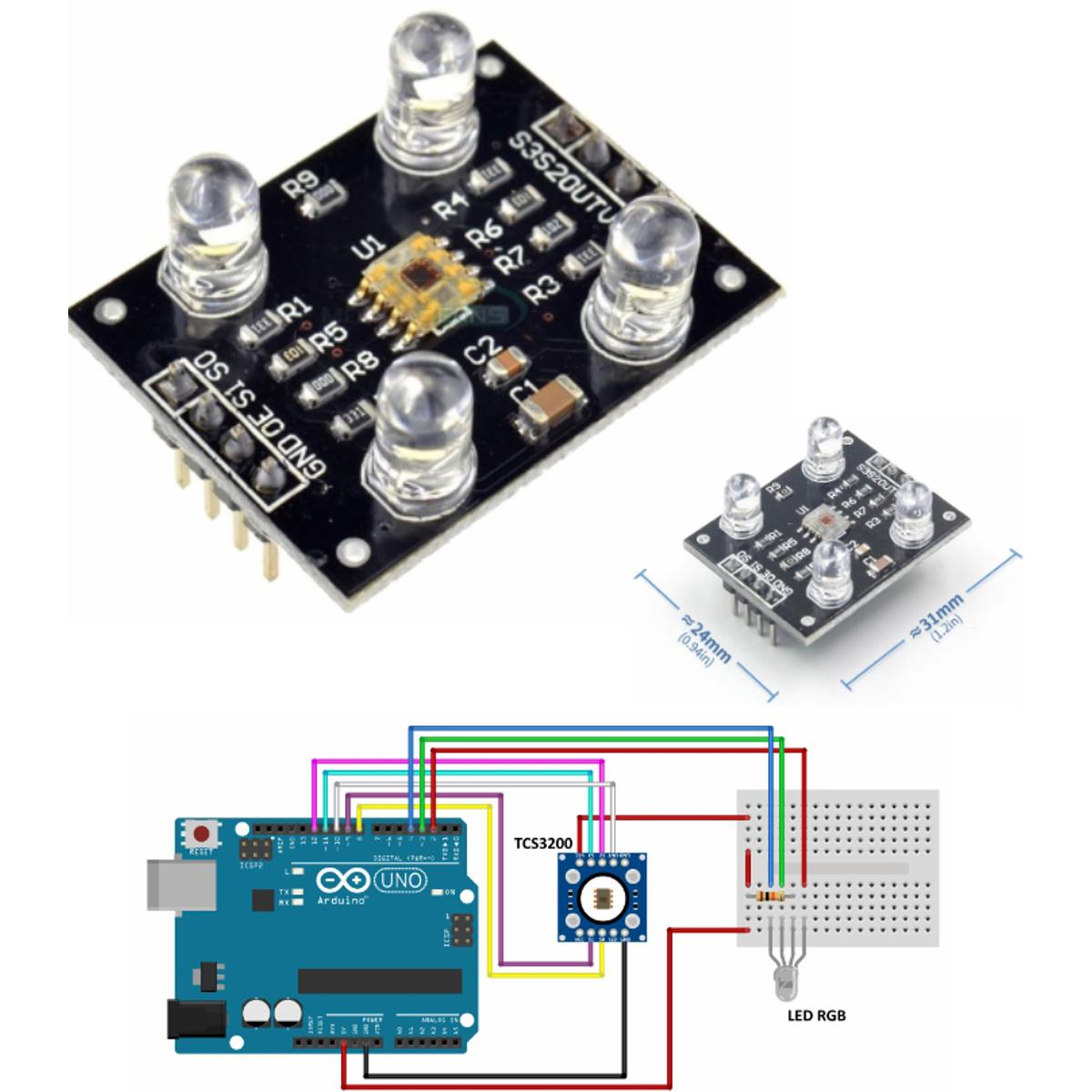 Color Sensor Recognition TCS230/TCS3200 colour RGB