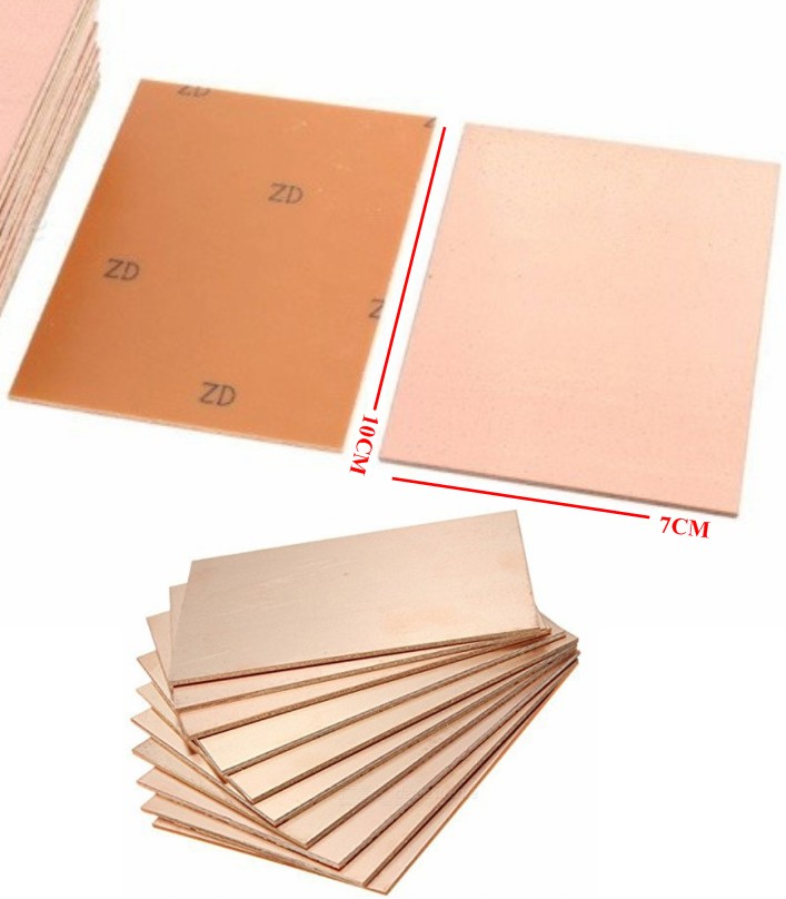 Fr-4 Copper Clad Single Side PCB Laminate 7x10cm Board