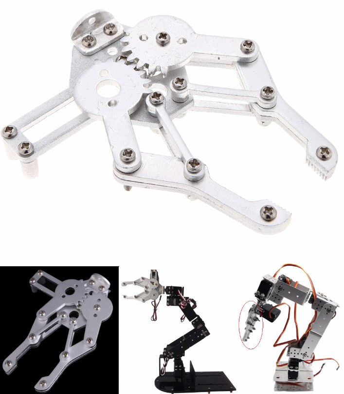 Metal Alloy 6 DOF Robot Arm Clamp Claw & Swivel