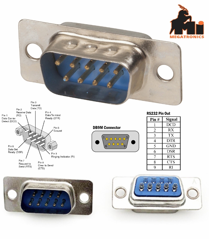Solder Cup D-Sub Connector DB9 Male Solder Type Connector