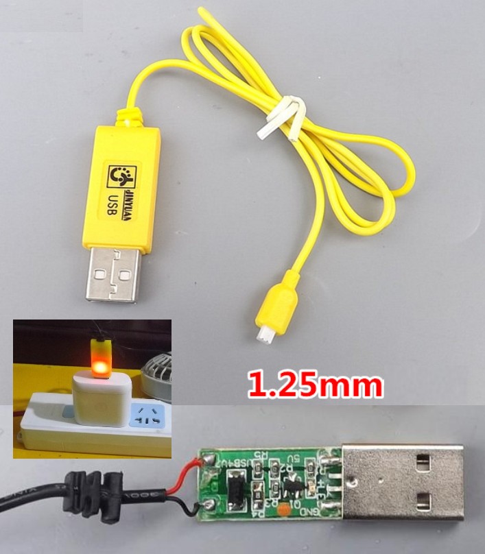 USB 1.25mm 3.7V 4.2V lithium battery charger drone