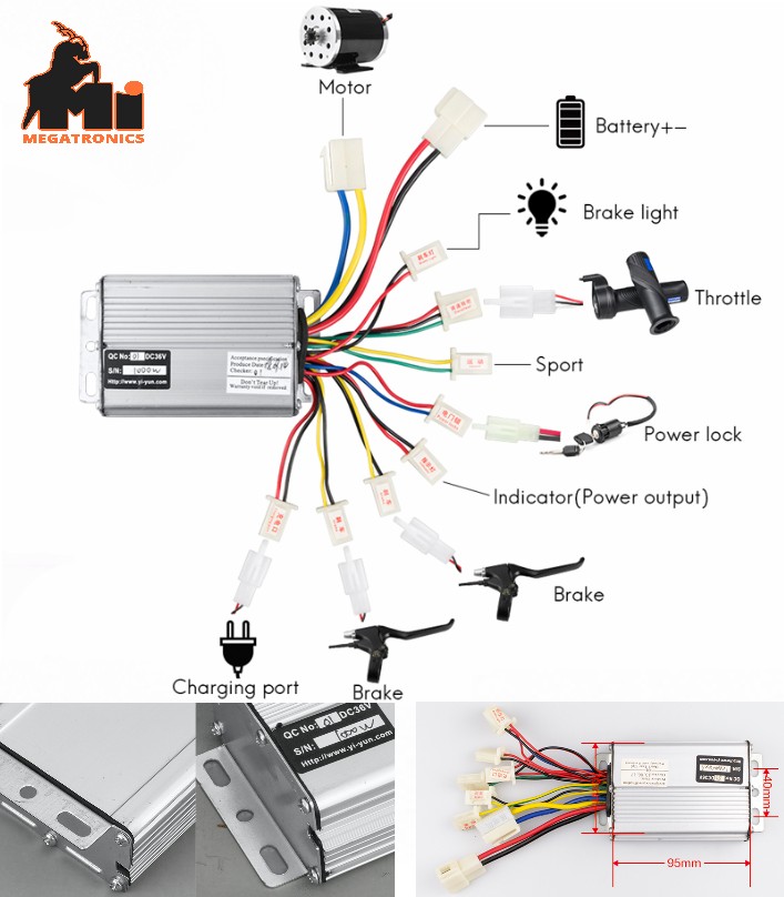 48V 1000W 30A DC Brushed Motor Controller Electric Bike e-bike bicycle Controlle