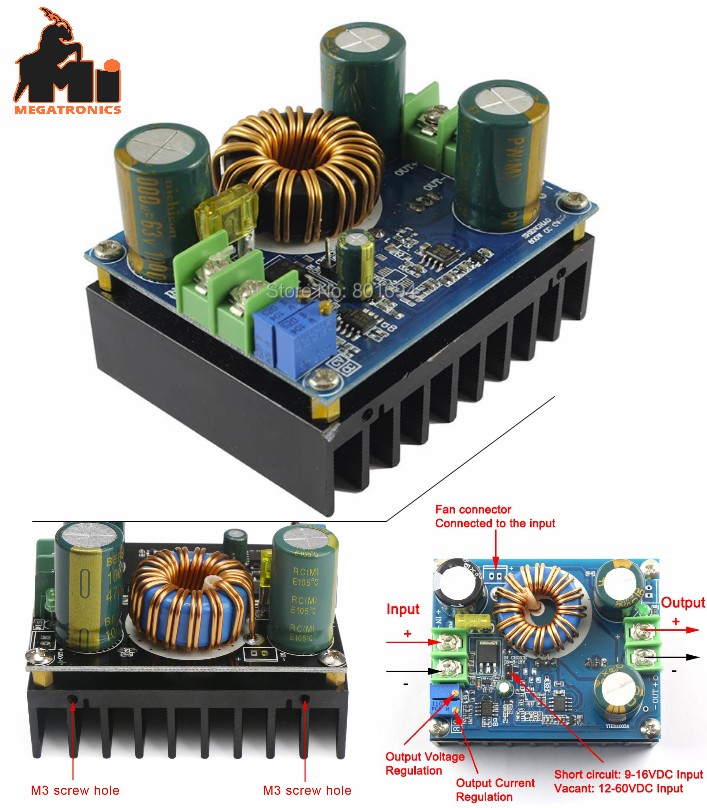 600W Constant voltage Constant Current 12-60V DC Step Up booster Converter 12-80