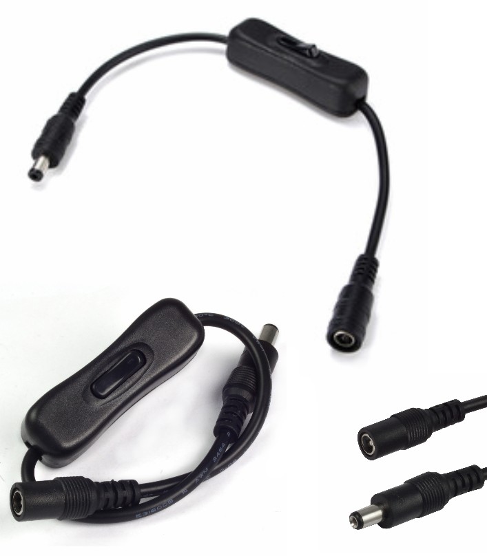 DC Male to Female Power Switch Cable Connector 30cm
