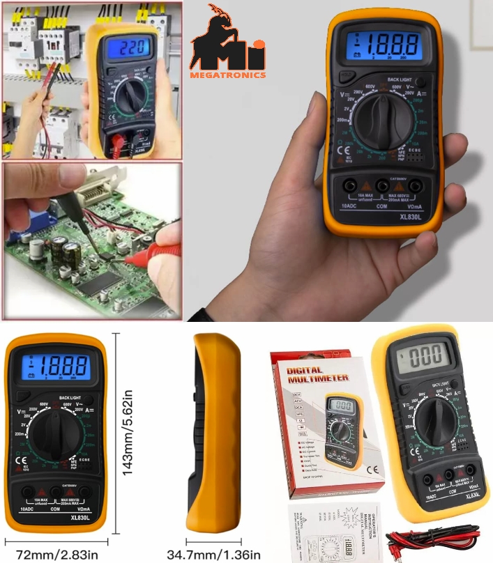 XL830L Testing LCD Digital Multimeter buzzer voltage meter ohm meter
