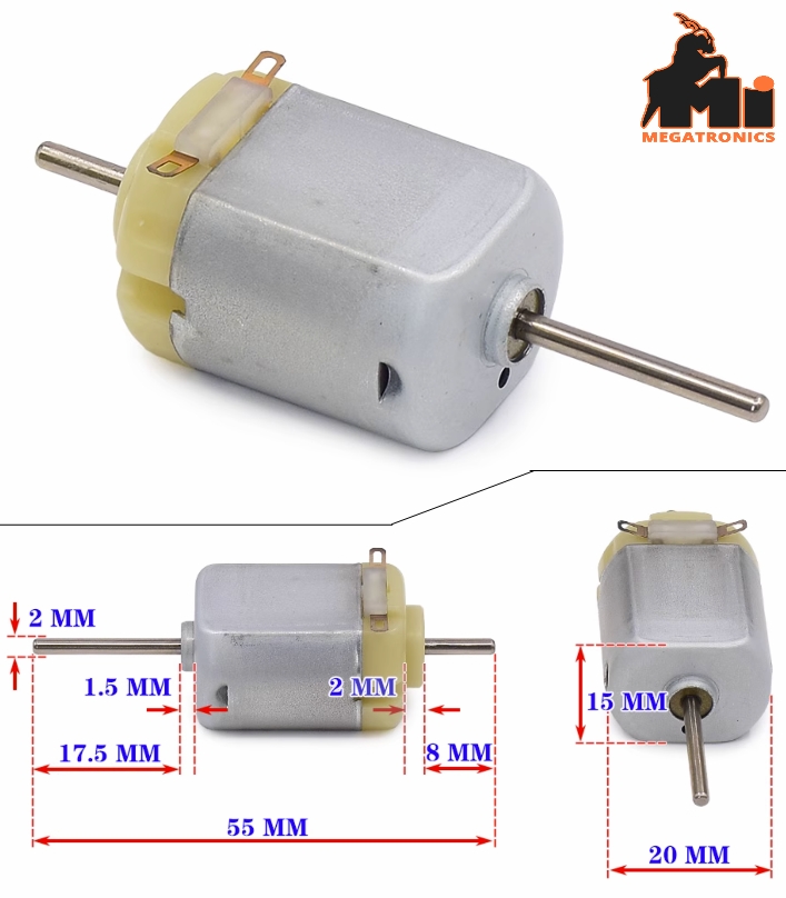 130 long axis carbon brush motor dual shaft motor DIY model motor micro motor wind turbine toy making accessories