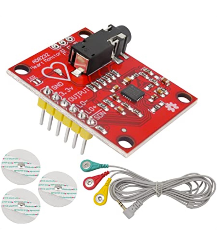 Single Lead AD8232 Heart Rate Monitor ECG Development