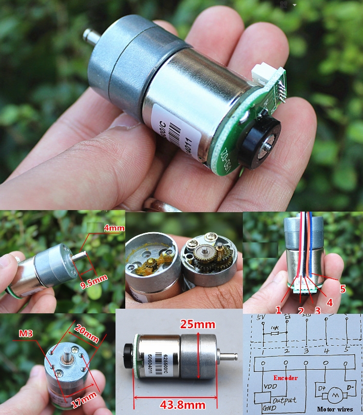 Metal DC12V 64RPM High torque Encoder gear motor