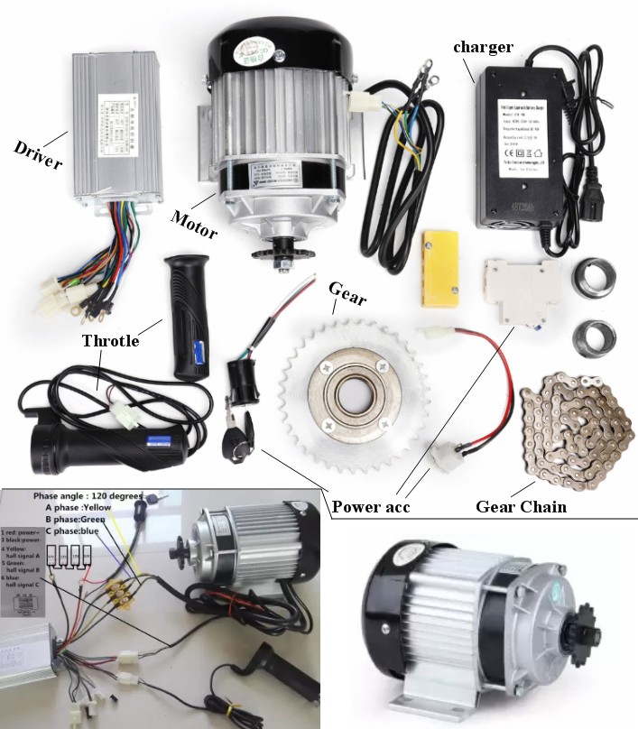 48V 500W electric bicycle kit BM1418ZXF E-Tricycle BLDC EV Electric vehicle kit