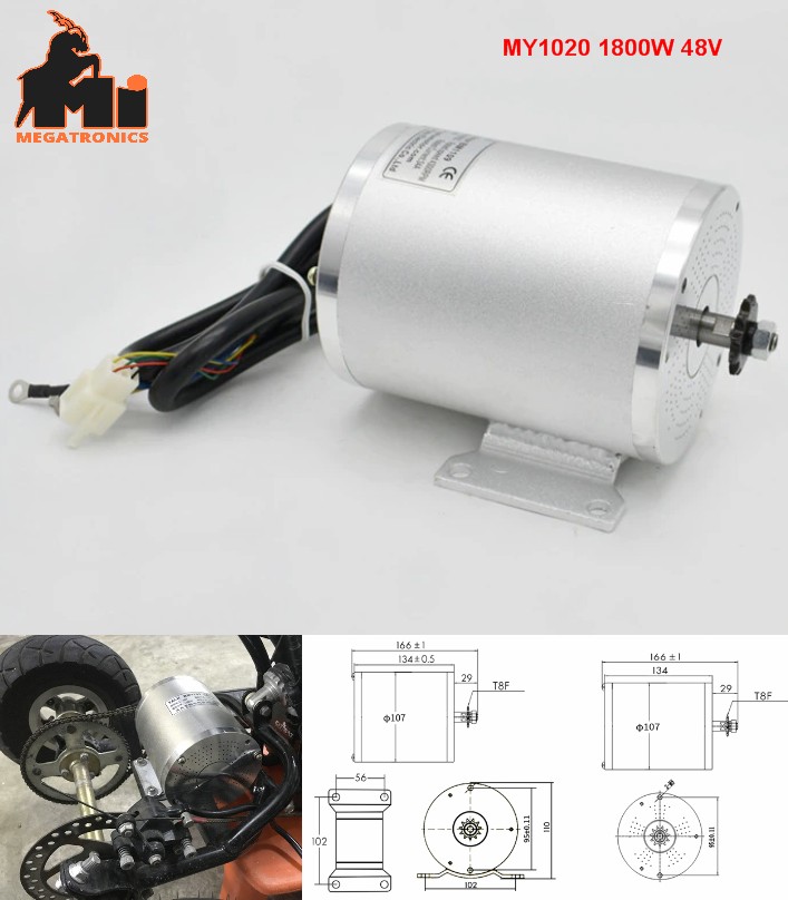 MY1020 48V 1800W brushless motor BLDC EV eBike Electric ATV electric bicycle mot